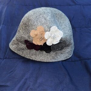 Target Gray Cloche Hat with Floral Details
